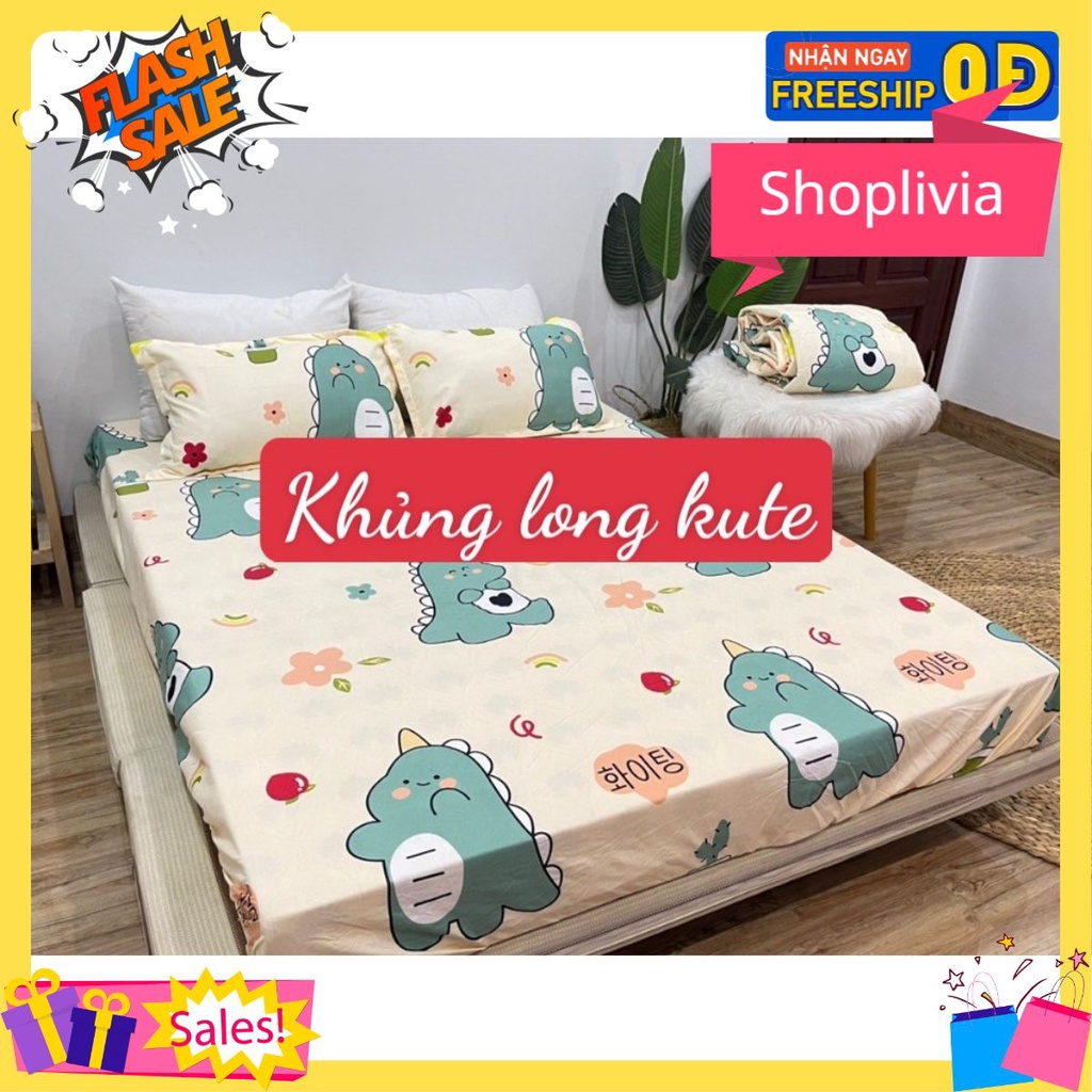 Bộ 1 Ga Chun 2 Vỏ Gối Nằm combo 3 món Poly TAM GIÁC