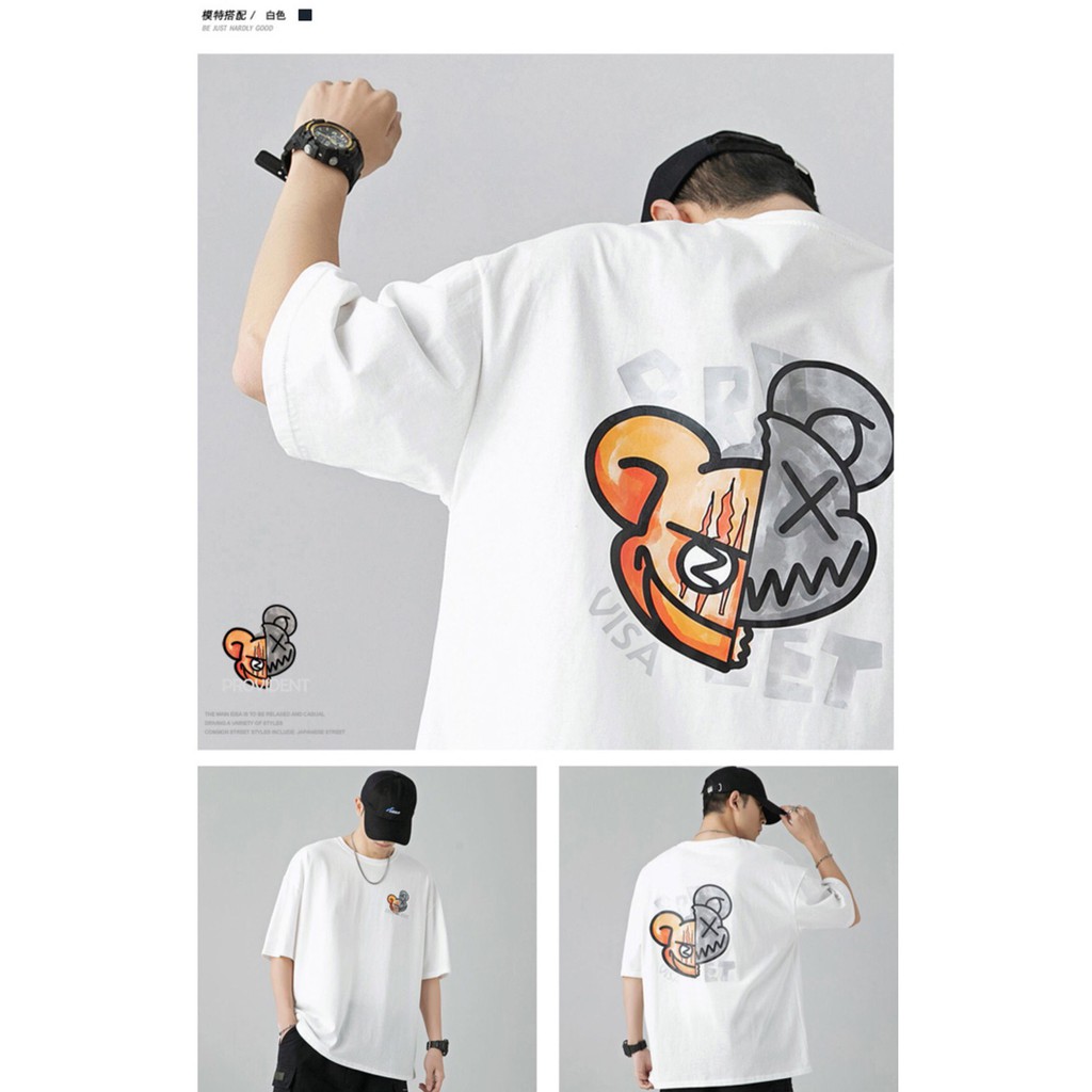 Áo thun tay lỡ.Hình Chuột Jet. Phông Unisex nam nữ. Cotton oversize form rộng CZ065