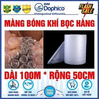 Cuộn 100m x 50cm – Màng bóng khí bọc hàng - Màng xốp nổ – Màng bong bóng khí – Xốp bóng khí – Xốp hơi bóp nổ