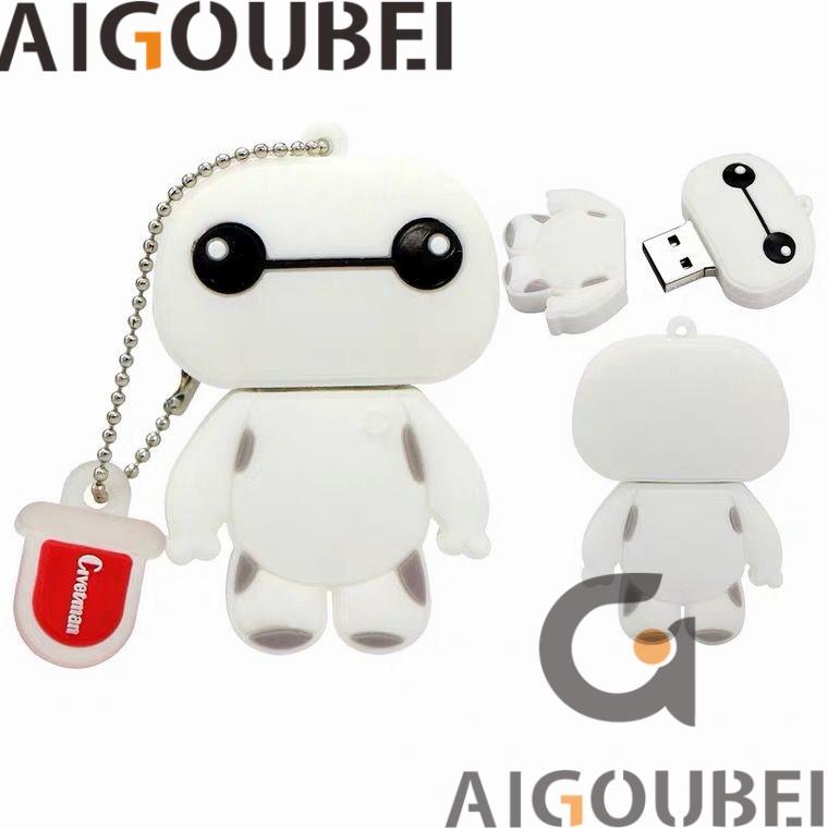 [Spot &amp; COD] USB 2.0 Silicone Cartoon Dễ thương Big White Armor Big White Phiên bản Q Big White Thích hợp cho Máy tính xách tay Ổ đĩa Lightning Ổ đĩa USB di động 1GB 2GB 4GB 8GB 16GB 32GB 64GB 128GB