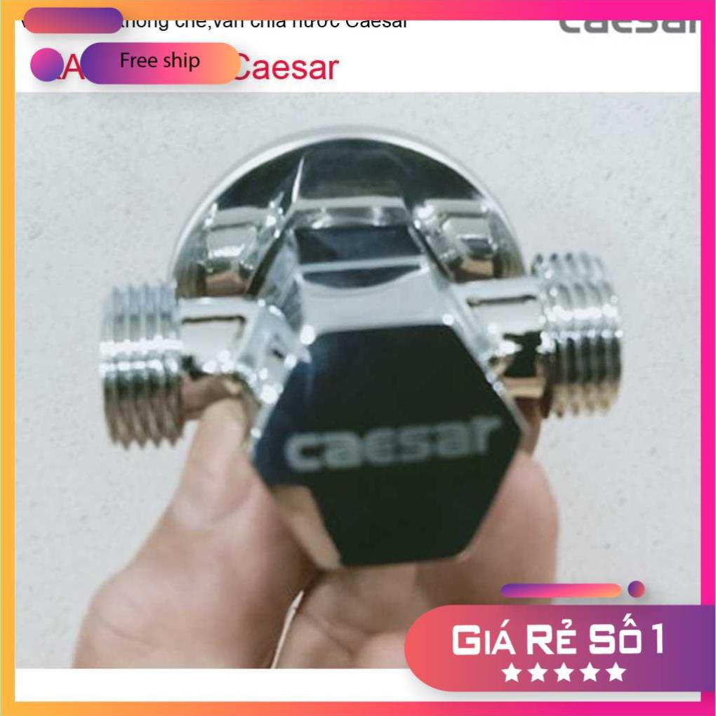 Van chia nước Caesar chính hãng - tê cầu có khóa , van chữ T-van khóa giảm áp lực nước gắn cho bồn cầu và vòi xịt