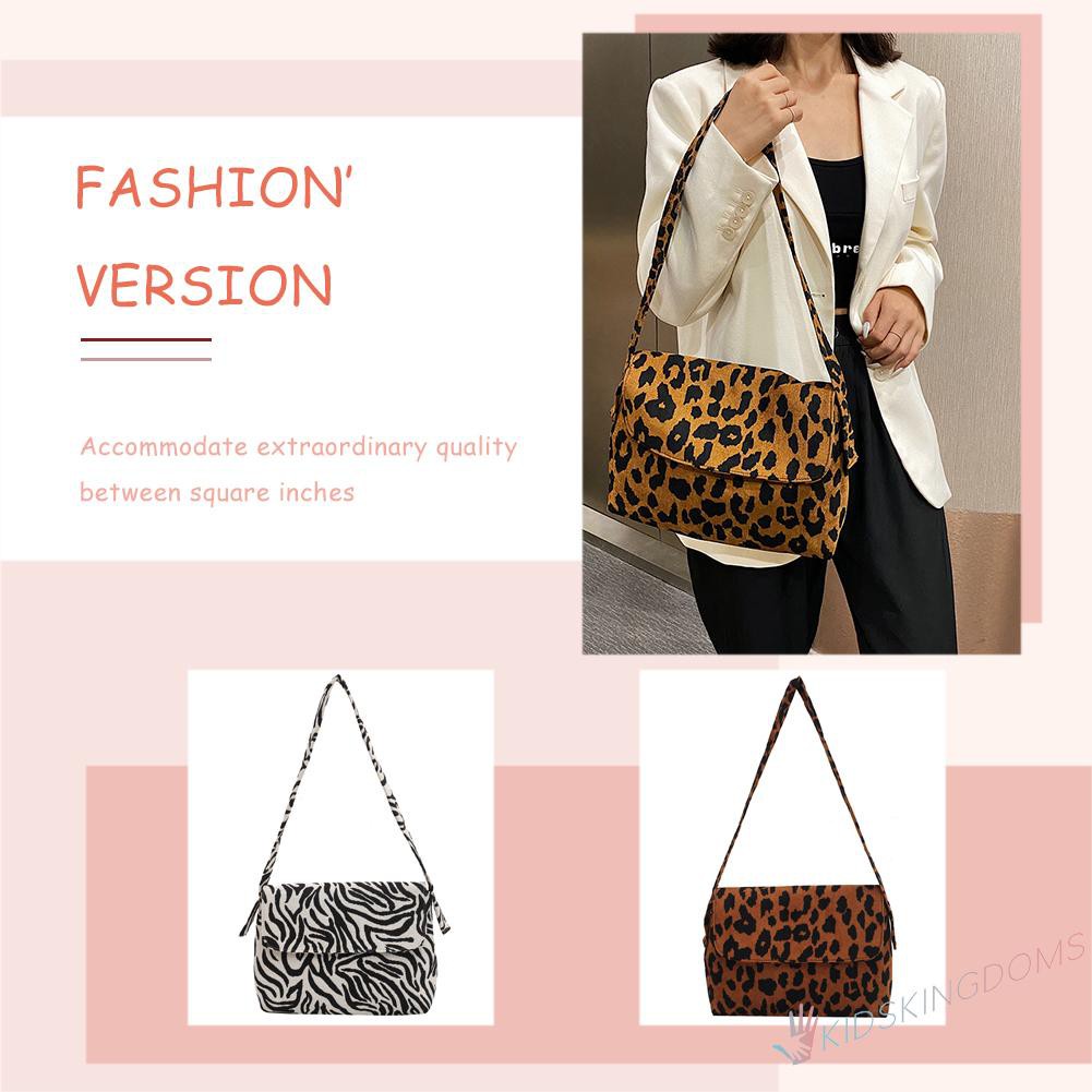 【Big Sale】Women Zebra Leopard Print Shoulder Bag Canvas Casual Travel Handbag Totes