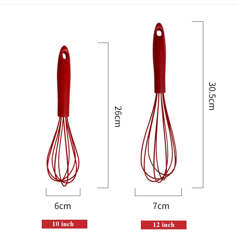 Dụng cụ đánh trứng cầm tay, Cây phới lồng tròn khuấy trộn bột, đánh bông kem bằng silicon tiện dụng