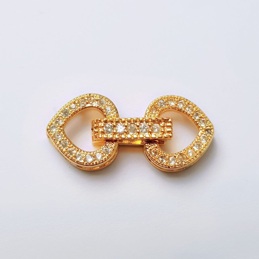 [CTJ013] Phụ kiện trang sức (DIY) - Chốt khóa Trái tim đôi làm vòng cổ vòng tay