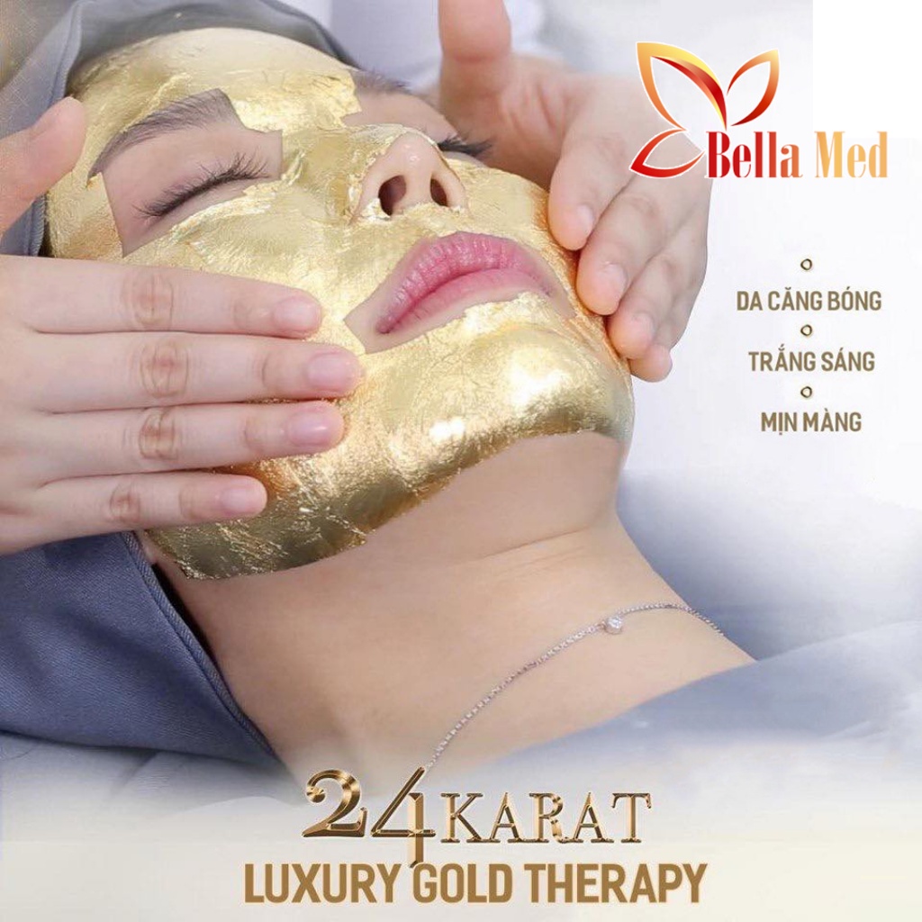 100 miếng vàng lá 24k hàng thật 4x4cm dùng trong mỹ phẩm, dịch vụ spa