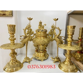 Bộ đỉnh thờ lư thờ bằng đồng cao 60cm .Bộ Đồ thờ đồng thau cao 60cm