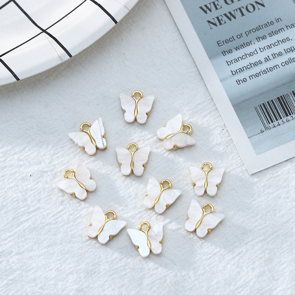 Set 10 mặt dây chuyền hình bươm bướm bằng acrylic