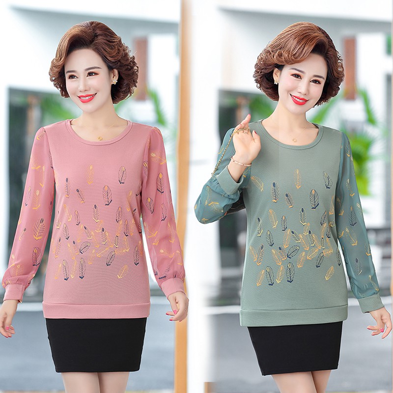 #F2027 ÁO VOAN CỔ TRÒN HỌA TIẾT ĐƠN GIẢN 3 MÀU SANG TRỌNG QUÝ PHÁI DÀNH CHO NGƯỜI TRUNG NIÊN HOT NHẤT 2021 &lt;3