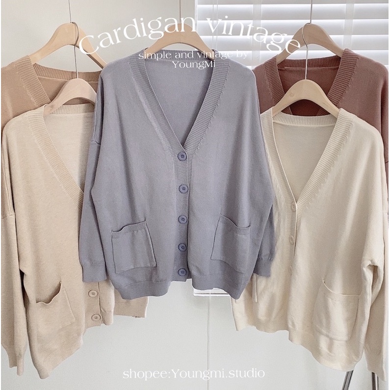 cardigan vintage Youngmi (ảnh thật - tự chụp )