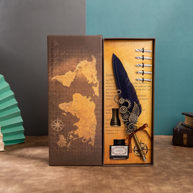 Bút Máy Thiết Kế Lông Vũ Phong Cách Harry Potter Độc Đáo