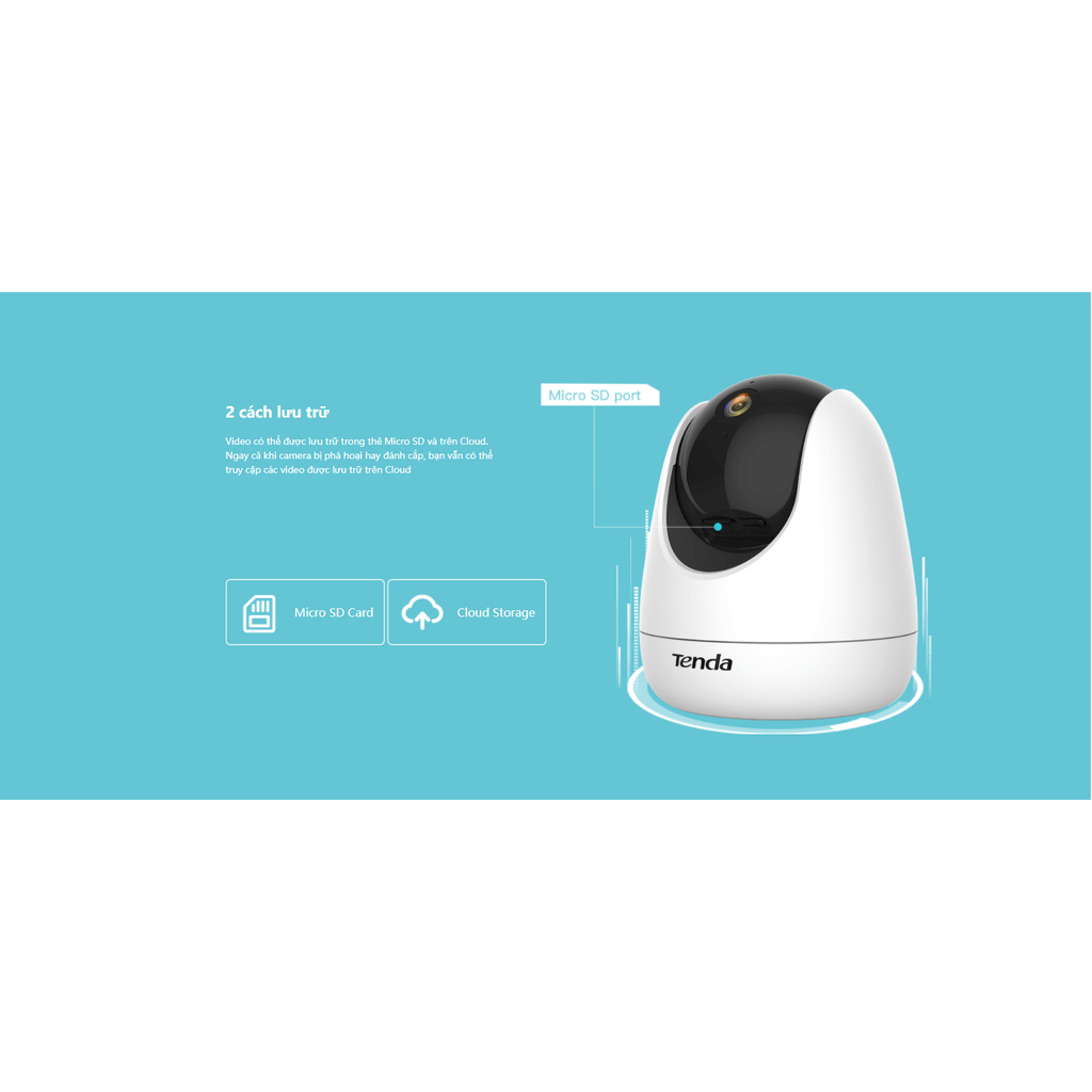 Camera IP Wifi Tenda CP3 Full HD 1080P 360° , Full HD 1080P , Đàm Thoại 2 Chiều , Theo Dõi Chuyển Động