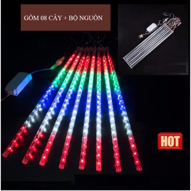 Giá Sỉ Đèn led sao băng 8 ống trang trí siêu đẹp _Giá Rẻ