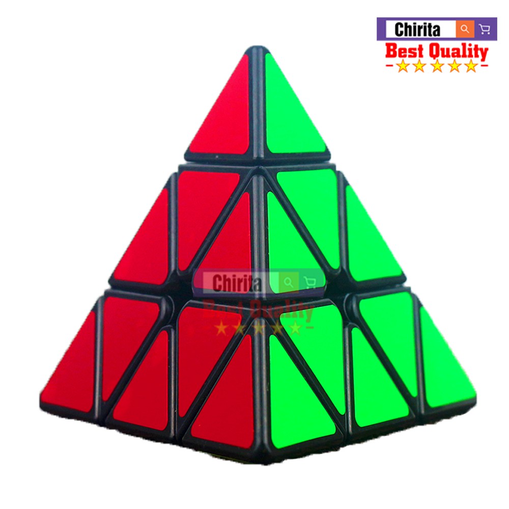 Rubik TAM GIÁC Viền Đen 3 Tầng - Chính Hiệu JU XING TOYs Cao Cấp - Rubik Biến Thể Hình Kim Tự Tháp A107221