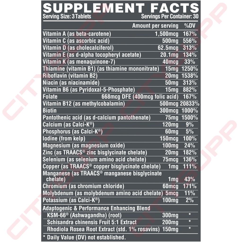 Nutrex Vitadapt, Vitamin Tổng Hợp Thể Thao, Bổ Sung Đầy Đủ Vitamin & Khoáng Chất Thiết Yếu Cho Cơ Thể, 90 viên