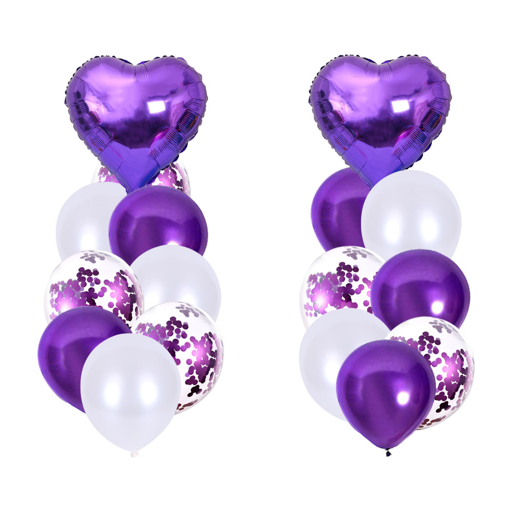 Set bong bóng 12 inch màu tím trang trí tiệc sinh nhật