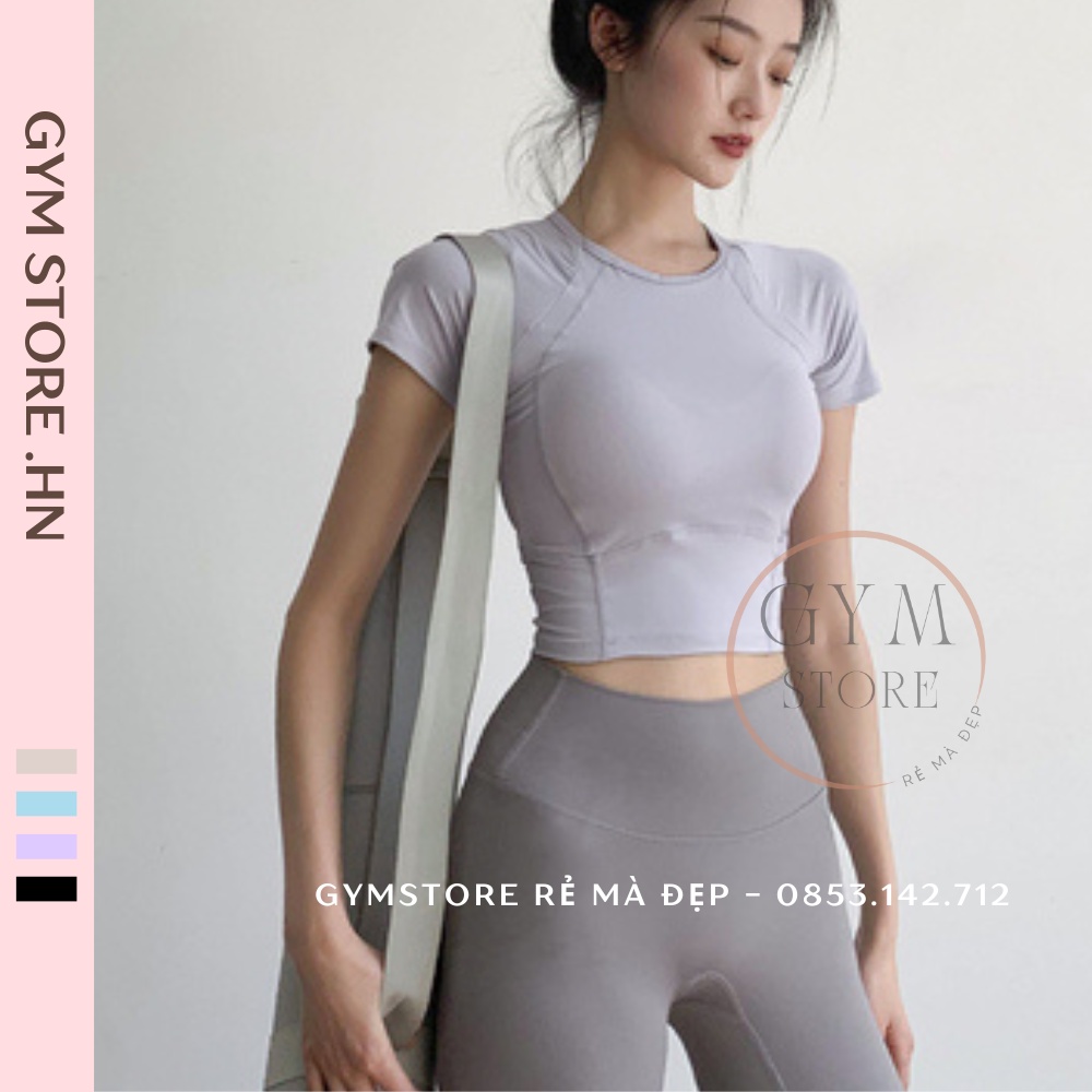 Áo Tập Gym Tập Yoga Nữ 805 Dáng Croptop Ôm Body, Vải Thun Lạnh Thông Thoáng Co Giãn Hút Mồ Hôi 𝐆𝐘𝐌𝐒𝐓𝐎𝐑𝐄