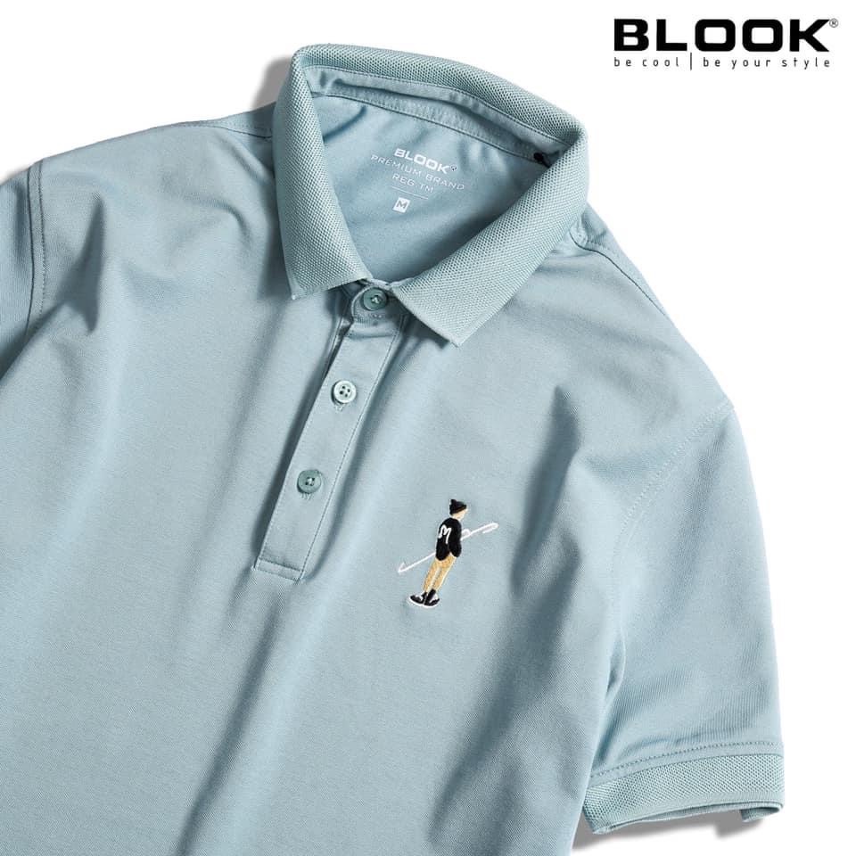 Áo polo nam slimfit BLOOK vải thun cá sấu cotton co giãn thêu hình trẻ trung 35031