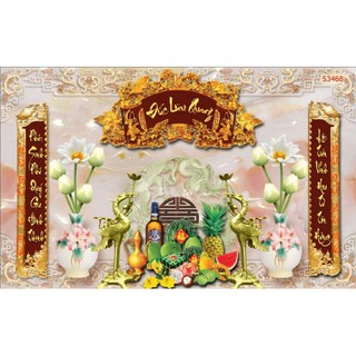 Tranh dán tường 3D trang trí phòng thờ