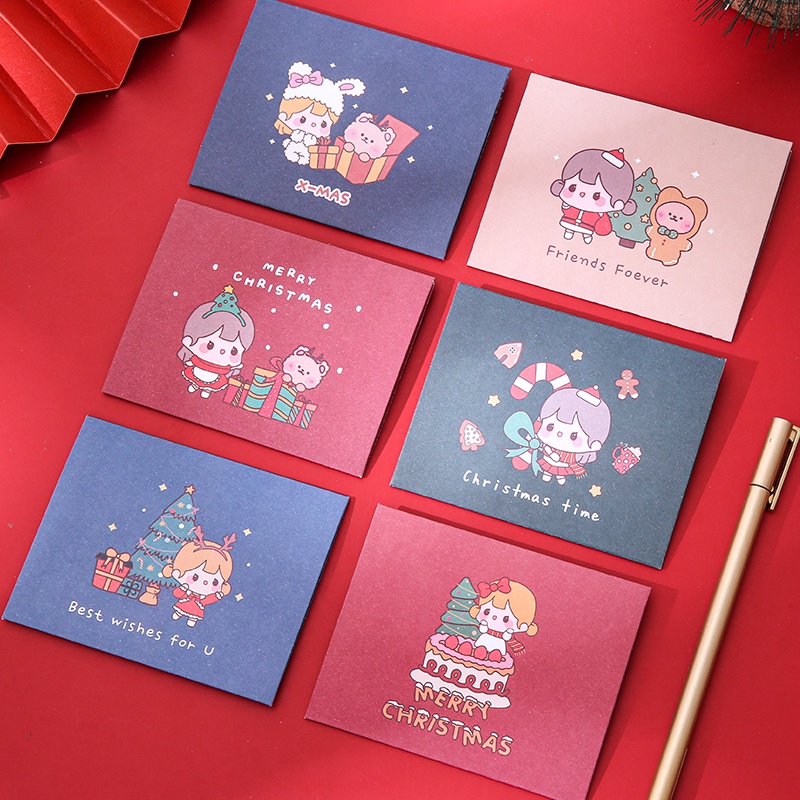 Set 6 thiệp giáng sinh dễ thương