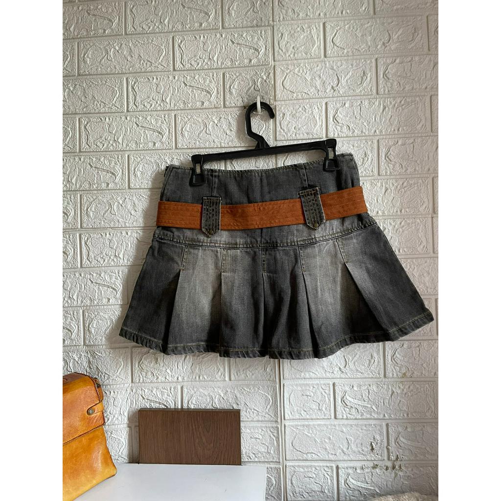 Chân váy Jeans xếp ly