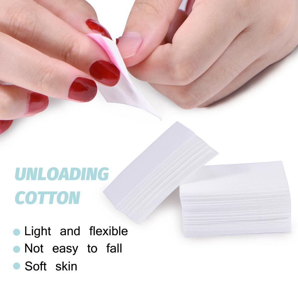 [Hàng mới về] Bộ 100 miếng bông tẩy sơn móng tay màu trắng làm từ cotton 100%