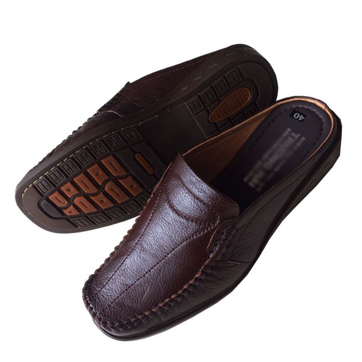 Dép bít mũi nam da bò cao cấp TH_BM346