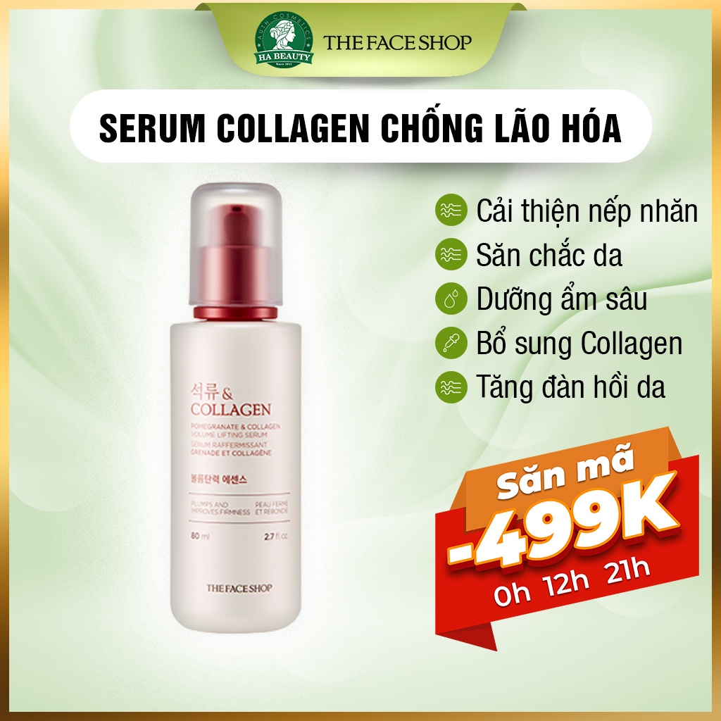 Serum dưỡng ẩm chống lão hoá phục hồi săn chắc da lựu đỏ The Face Shop Pomegranate & Collagen Volume Lifting Serum 80ml