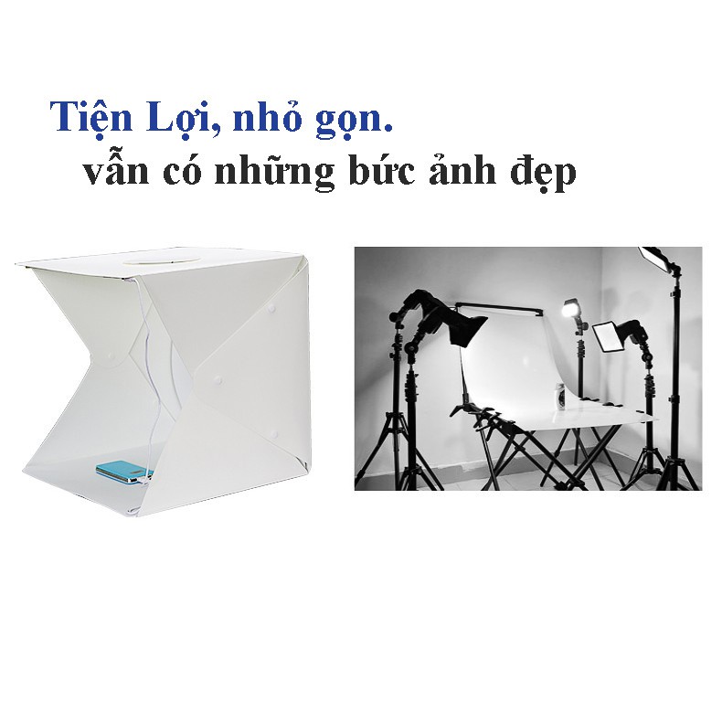 Hộp Chụp Hình Ảnh Sản Phẩm Đèn Led 40*40*40cm - 70 bóng LED - GNGshop