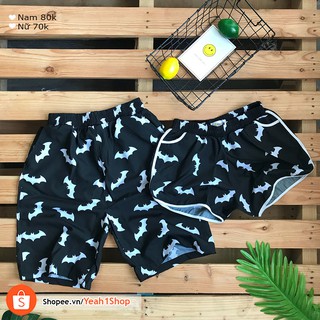 [Yeah1Shop]- Quần đôi đi biển Batman đen (nam nữ)