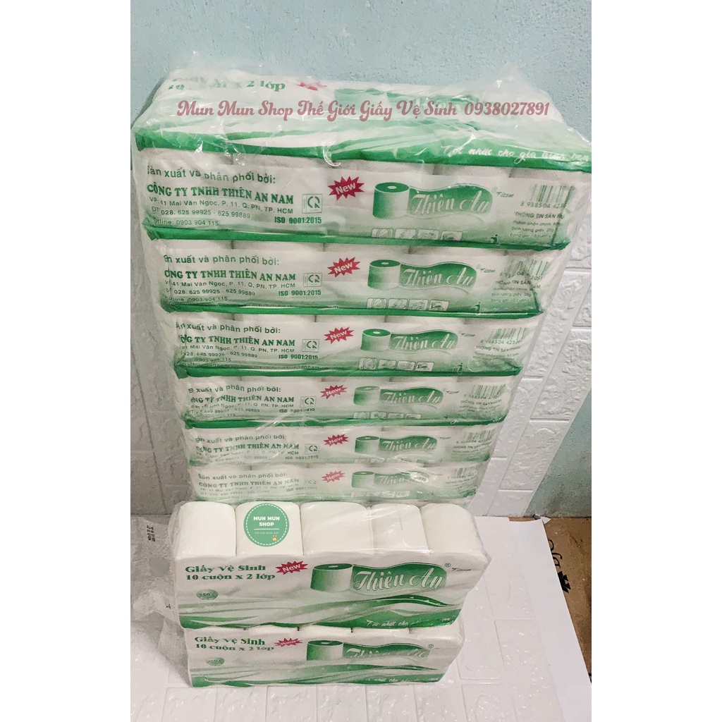 giấy vệ sinh Thiên An giá rẻ 10 cuộn/1 lốc k lõi siêu rẻ tiết kiệm
