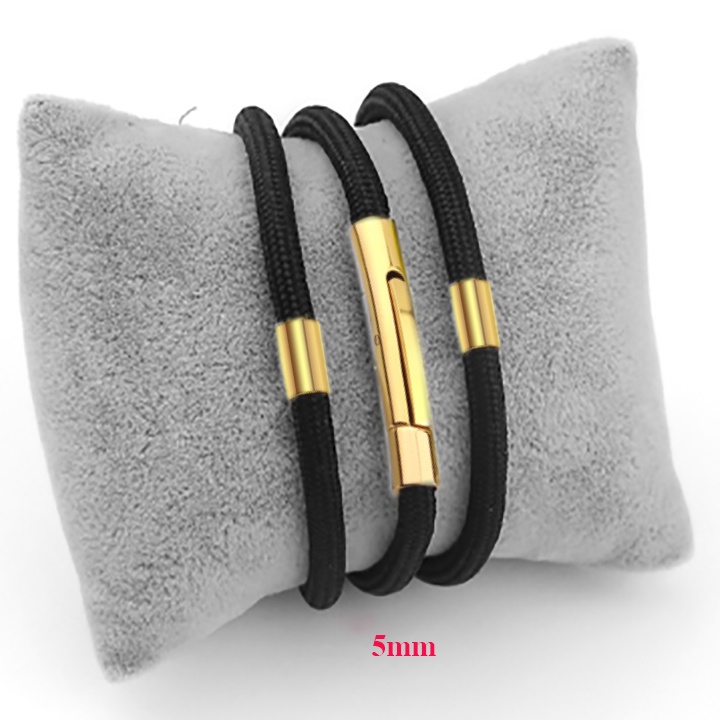 Dây chuyền nam dù thái 5mm khóa vip bọc khoen màu vàng cách điệu tạo nên phong độ, đẳng cấp sang trọng cho người đeo