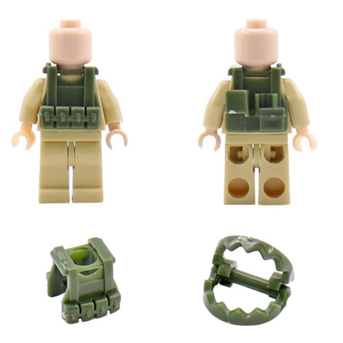 Đồ chơi lắp ráp swat army , mô hình đồ chơi -Set giáp quân đội+ bẫy gấu 0050-6