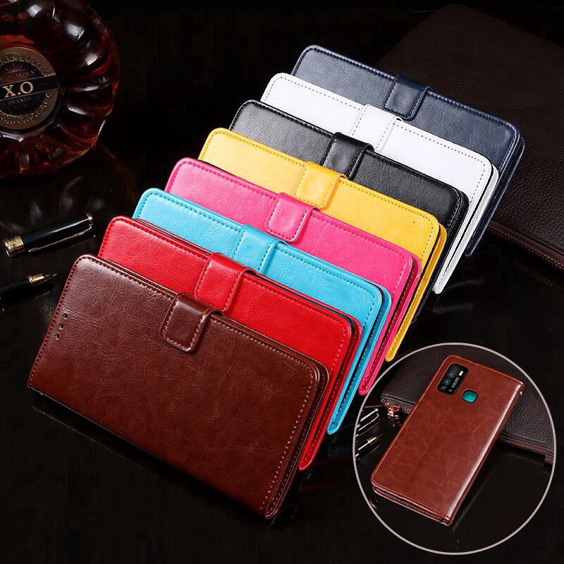 Infinix Note 7 Lite Magnetic Flip Slim Business PU Leather Wallet Stand Card Case Cover