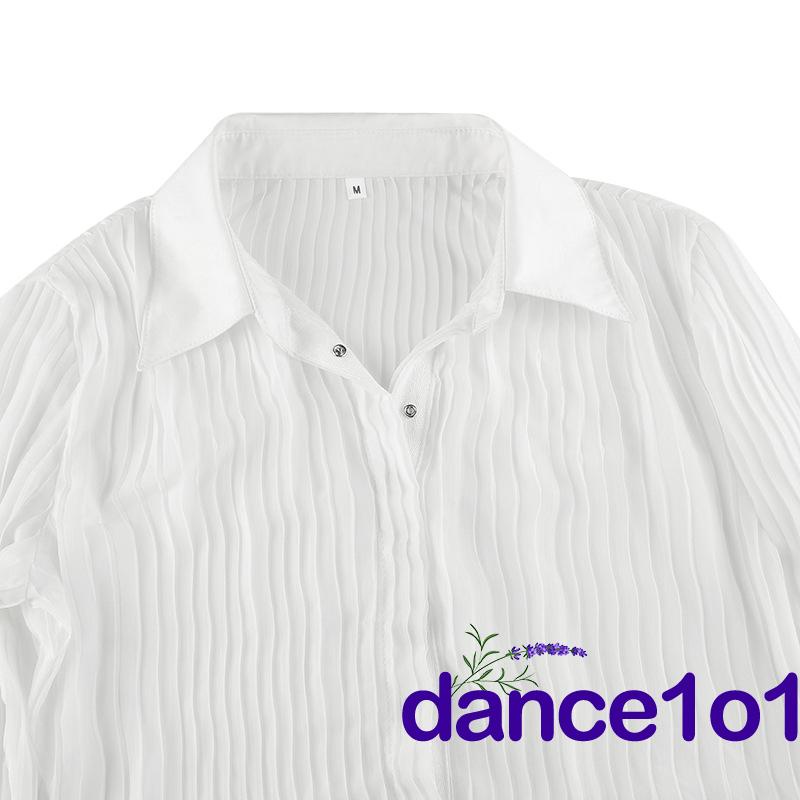 Áo sơ mi tay dài ống loe màu trơn phong cách retro thời trang quyến rũ cho nữ