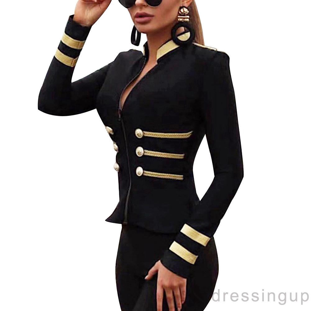 Áo Khoác Tay Dài Có Dây Kéo Thời Trang Sang Trọng Cho Nữ