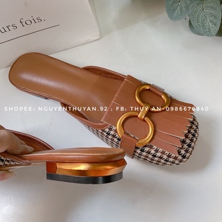(Order) Sục nữ kẻ vuông đế 2cm⚡️ANDU STORE⚡️[Video +ảnh thật]