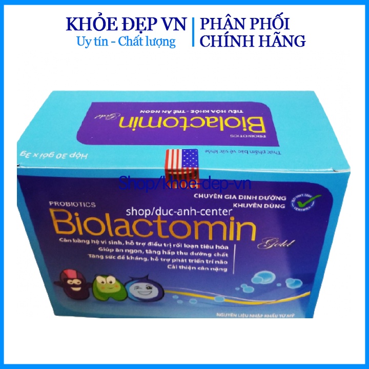 Men tiêu hóa vi sinh đường ruột Biolactomin Gold cân bằng hệ vi sinh, hỗ trợ rối loạn tiêu hóa, giúp ăn ngon – Hộp 30g