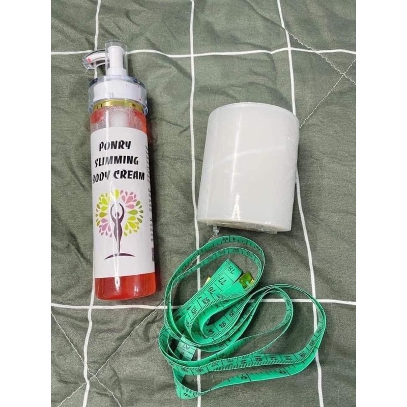 Combo gel tan mỡ Ponry Tặng kèm Mask Kiwi + cuộn quấn + thước đo eo