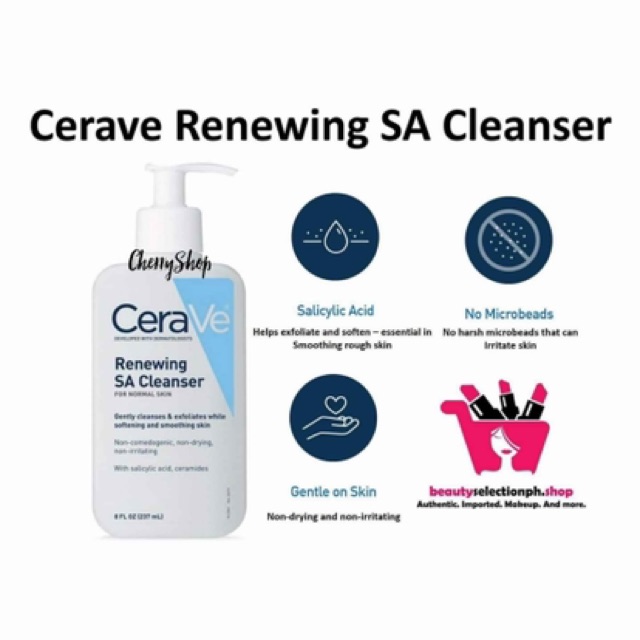 [Có sẵn/Hàng Mỹ] Sửa rửa mặt dịu nhẹ và se khít lỗ chân lông CeraVe Renewing SA Cleanser (237ml) | BigBuy360 - bigbuy360.vn