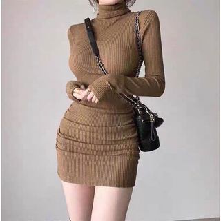 Váy Len Body Cổ Lọ