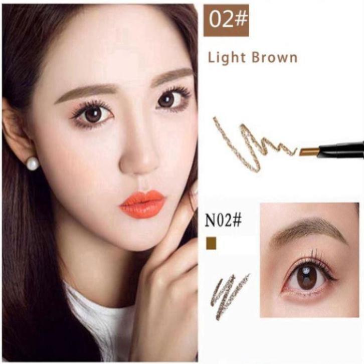 Bút Kẻ Lông Mày Kết Hợp Cọ 2 Trong 1 Chống Thấm Nước Lâu Trôi LL18