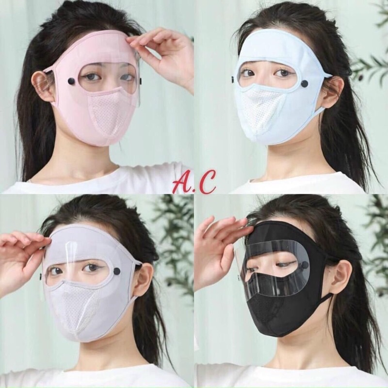 Khẩu trang vải nịna có màng chắn gió bao vệ mặt. Khẩu trang vải che bụi có lỗ thoáng khí thoáng khí. màng chắn tháo rời | BigBuy360 - bigbuy360.vn