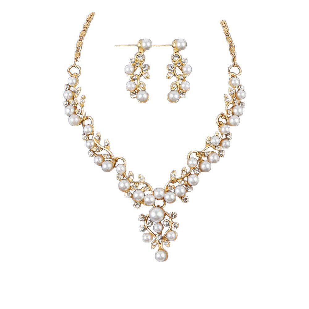 GIOVANNI Set Vòng cổ Và Bông Tai Mạ Bạc Thời Trang