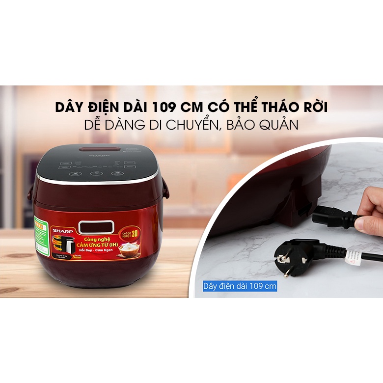Nồi cơm cao tần Sharp KS-IH191V-RD 1.8 lít