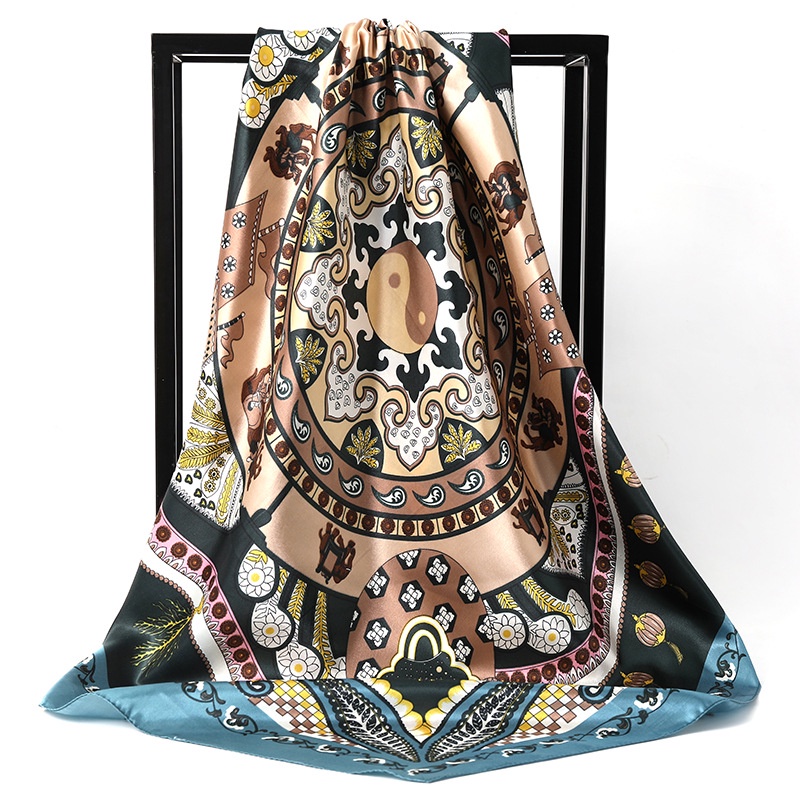 Khăn Choàng Satin Vuông 90CM(35.4inch) Thời Trang Dành Cho Nữ WJ1001-68