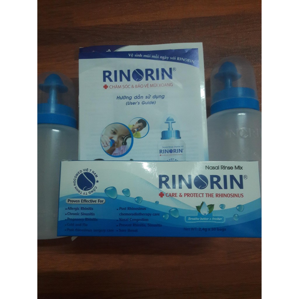 Bình rửa mũi  RINORIN,tặng 05 khẩu trang kk