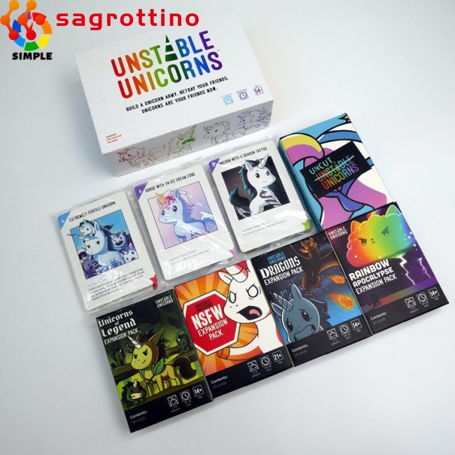 Bộ Thẻ Bài Trò Chơi Unstable Unicorns Mở Rộng Độc Đáo Thú Vị