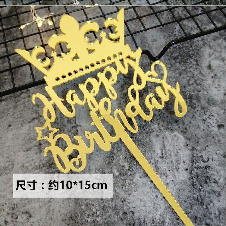 Mica HPBD vương miện vàng