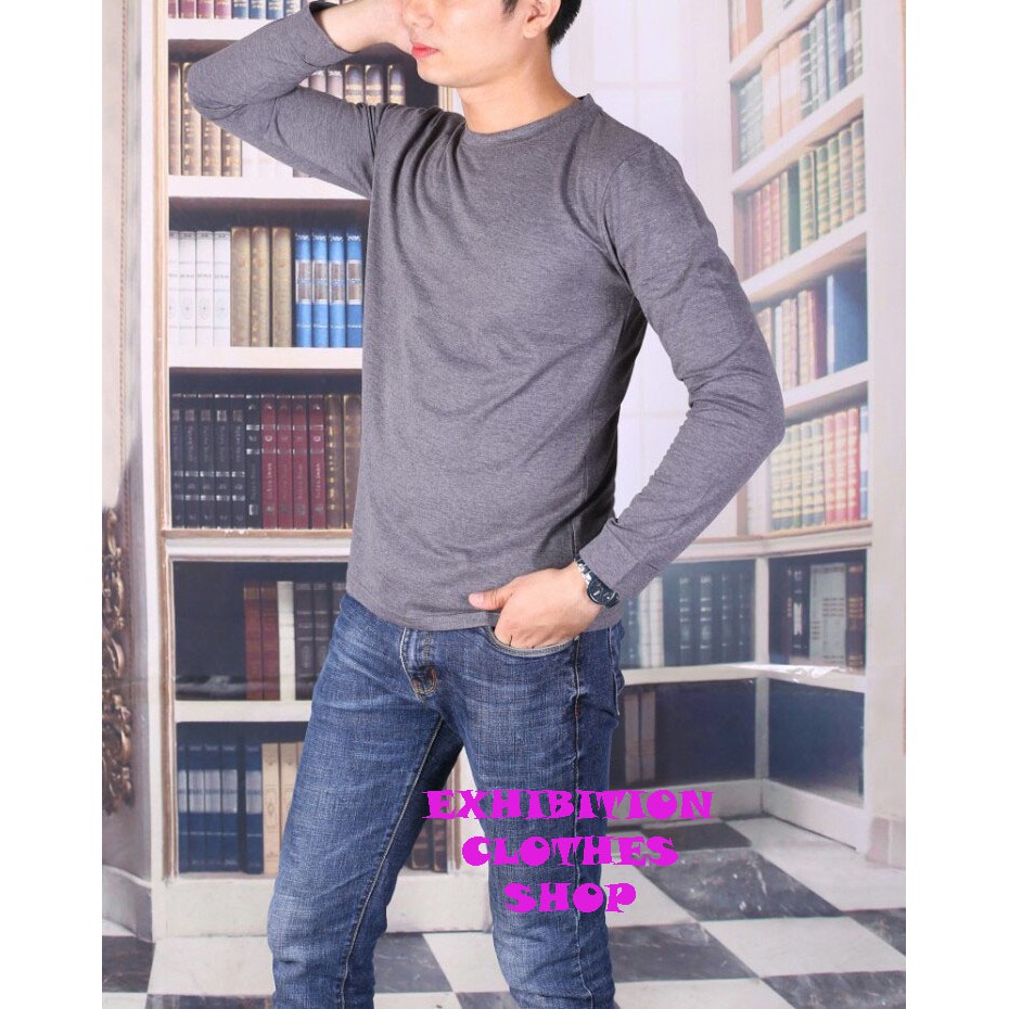 ÁO PHÔNG DÀI TAY NAM CHẤT THUN MÁT MÀU TRẮNG | BigBuy360 - bigbuy360.vn