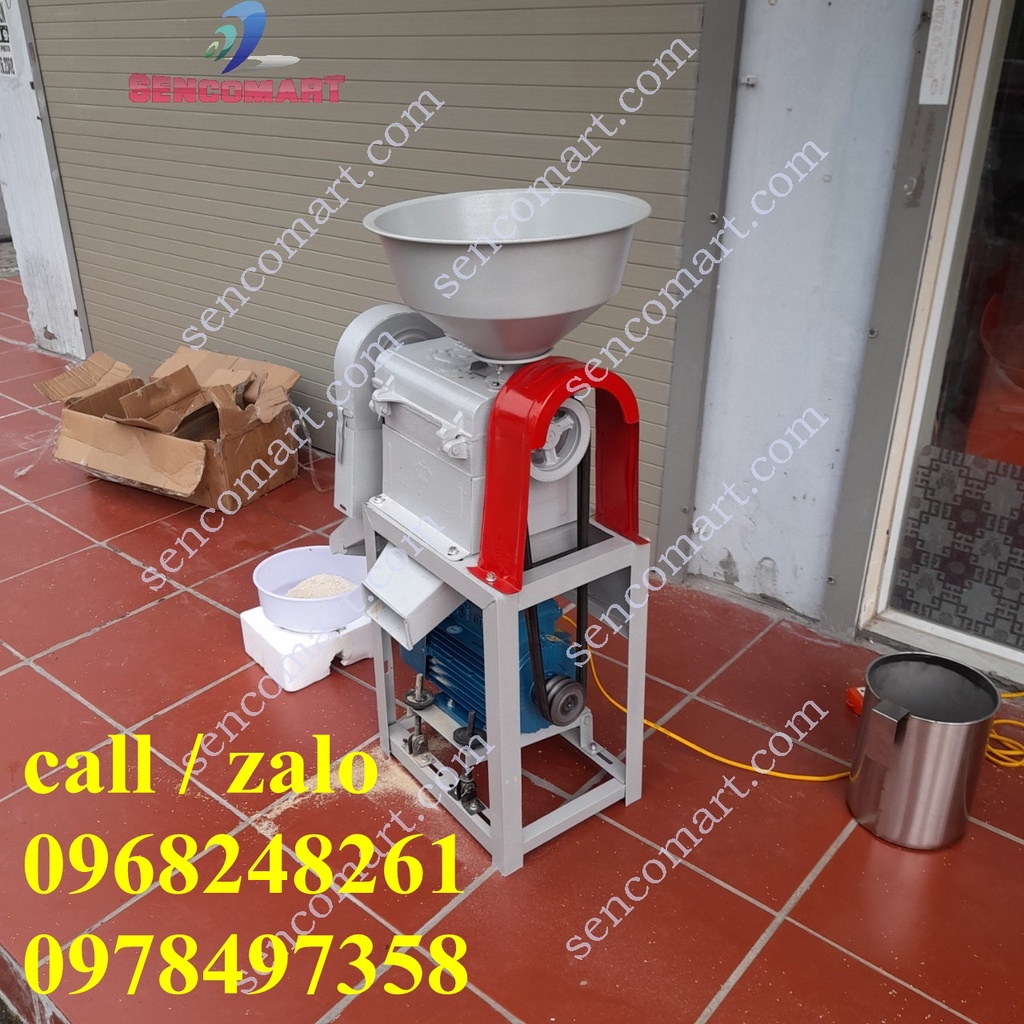 Máy xát lúa, xát gạo mini gia đình Sencomart.